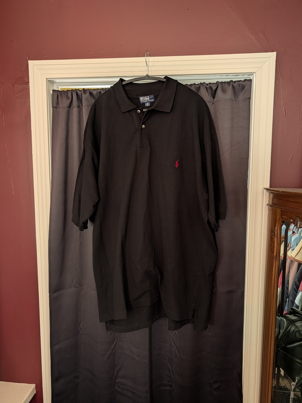 Polo by Ralph Lauren Vintage Made In USA Black Short-Sleeve Cotton Polo Shirt XL